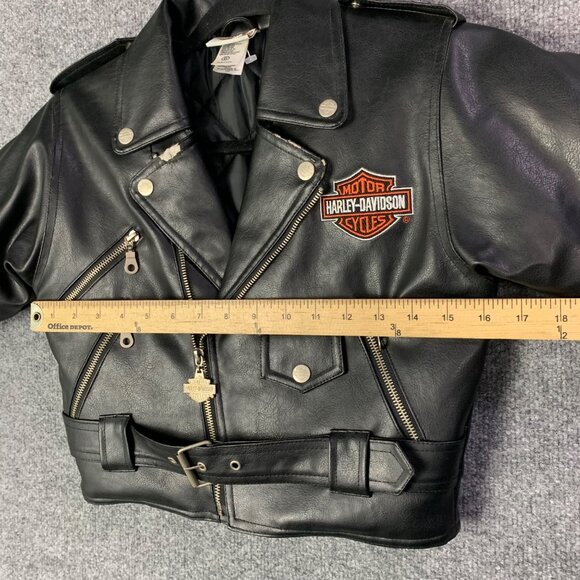 Harley Davidson Full Zip Leather Jacket Toddler Size 6 Black‎ - Picture 9 of 12